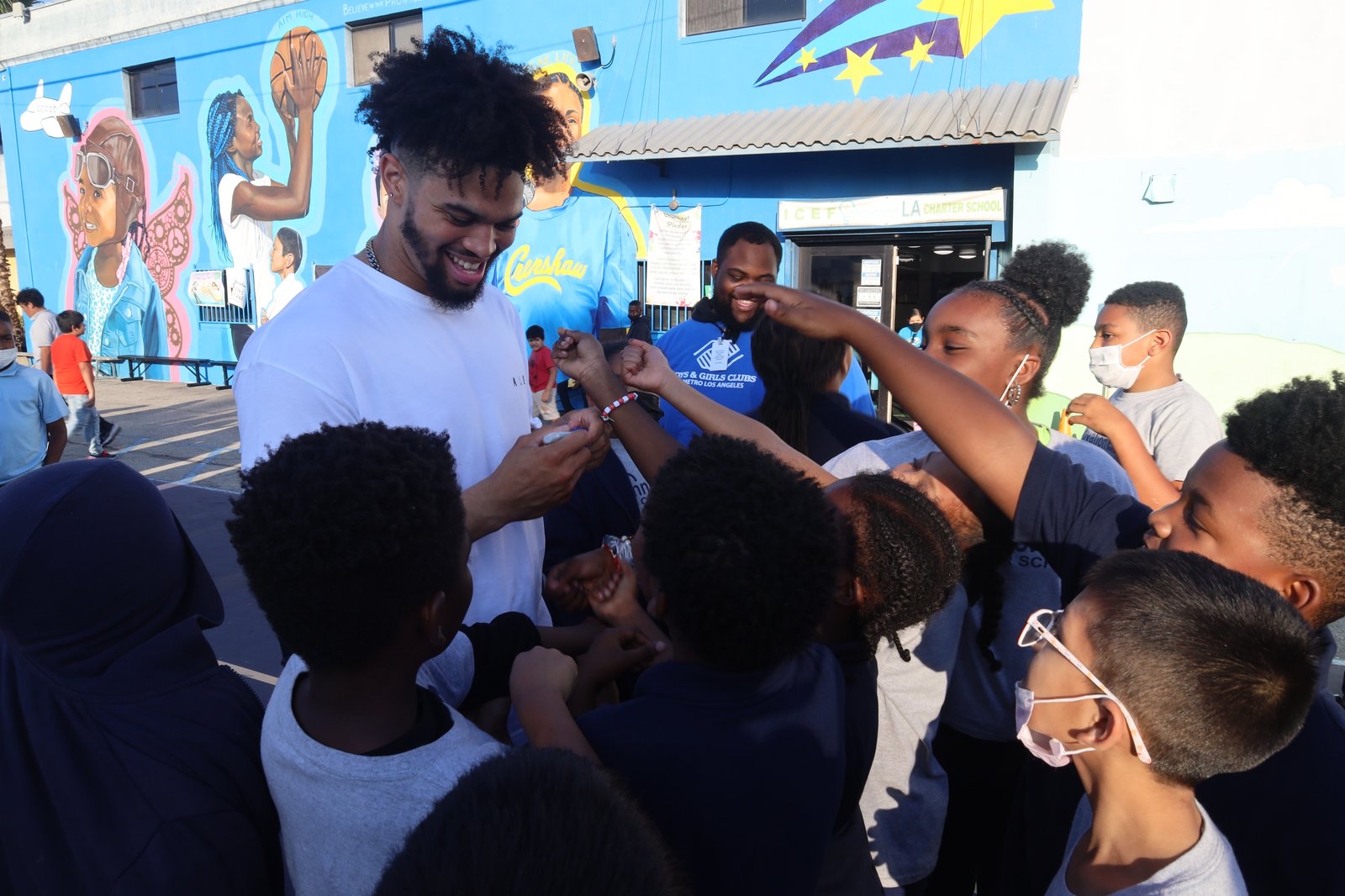 Kids gathered at the Boys and Girls Club